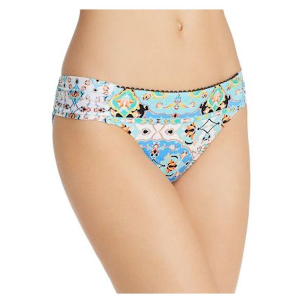 NANETTE LEPORE Women's Aqua Floral Hipster Swimwear Bottom 8
